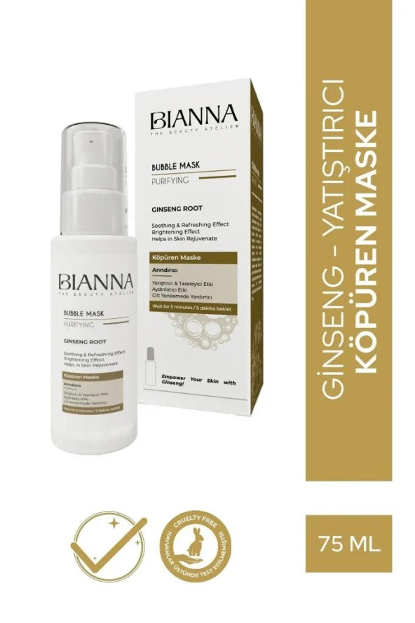 Bianna Bubble Mask Giensang Özlü Köpüren Yüz Maskesi 75 ml ürün görseli 1