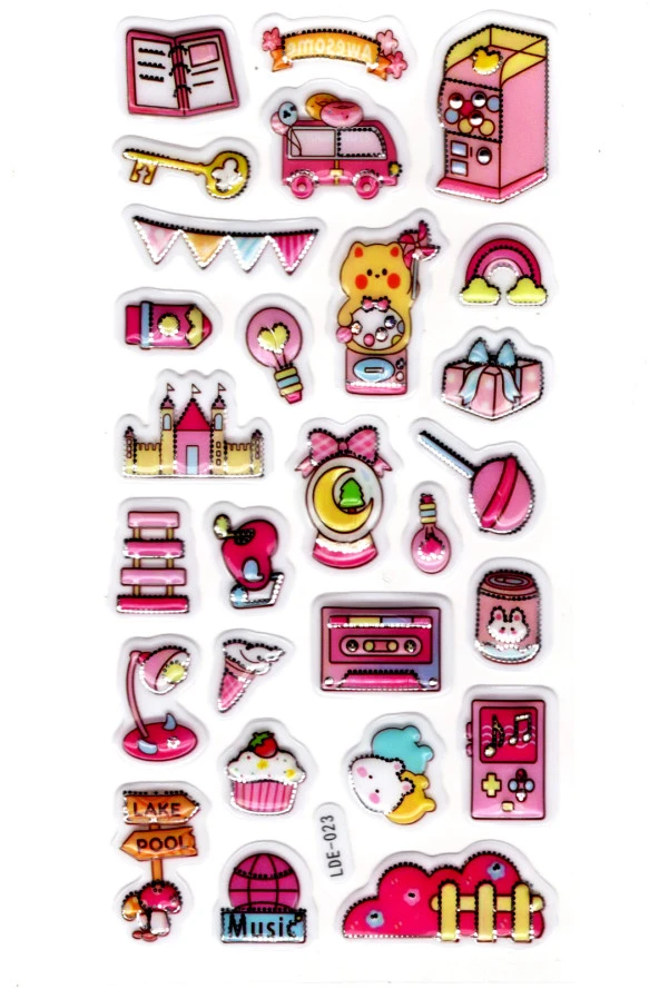 Sticker Kabartmalı Stiker Defter Planlayıcı Etiket (Lde023)-19x9cm - Nostaljik Araba Şeker ürün görseli 1