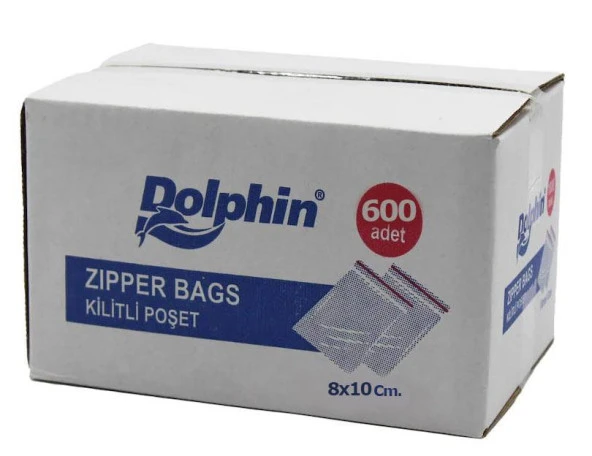 Dolphin Kilitli Şeffaf Buzdolabı Kilitli Saklama Poşeti Torba - 8x10 Cm. - 1000 Adetlik Kutu ürün görseli 1