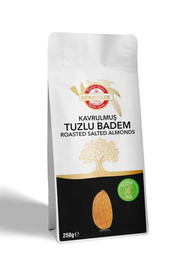 GÜRBÜZLER Glutensiz Badem Kavrulmuş Tuzlu 250 gram ürün görseli 1