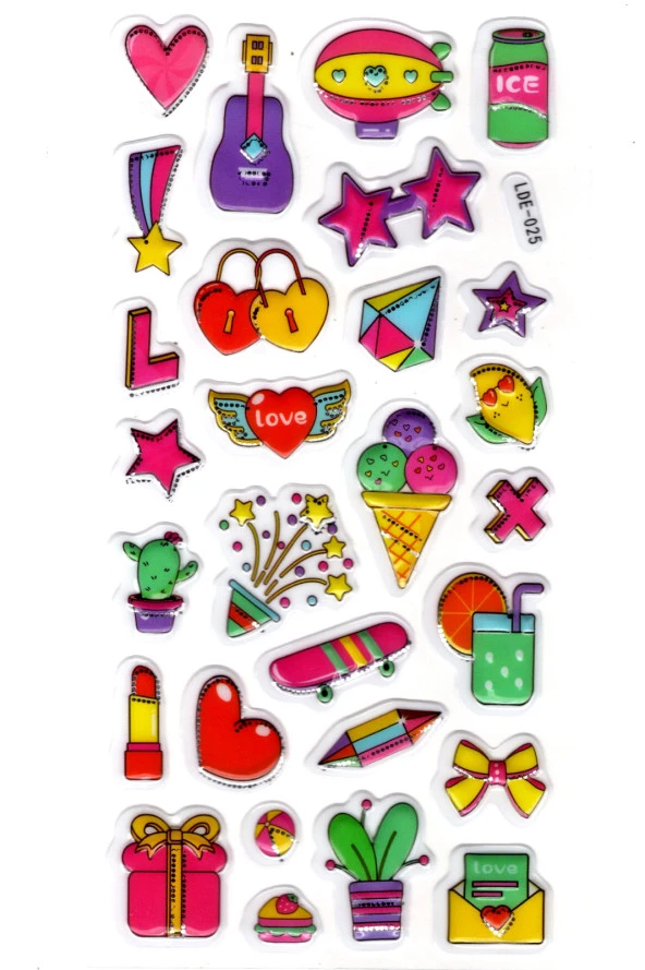 Sticker Kabartmalı Stiker Defter Planlayıcı Etiket (Lde025)-19x9cm - Gitar Zeplin ürün görseli 1