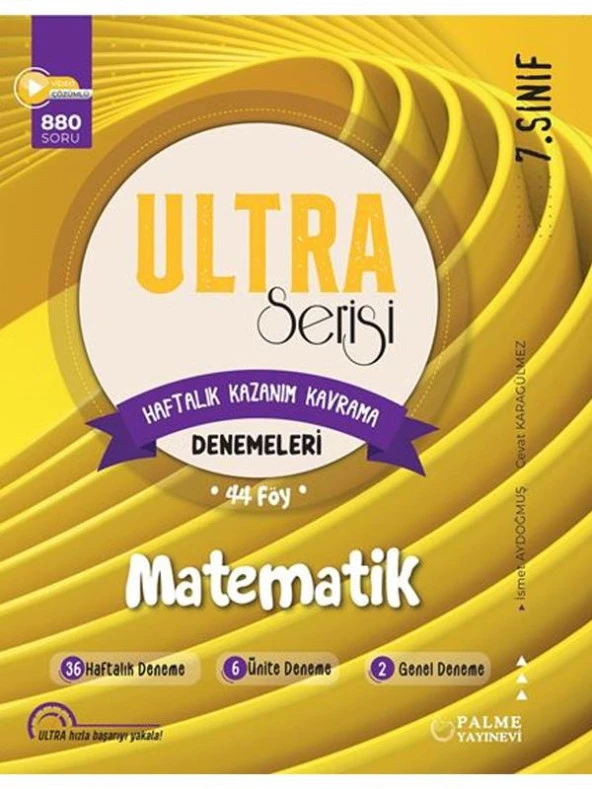 PALME 7.SINIF ULTRA MATEMATİK HAFTALIK KAZANIM KAVRAMA DENEMELERİ ürün görseli 1