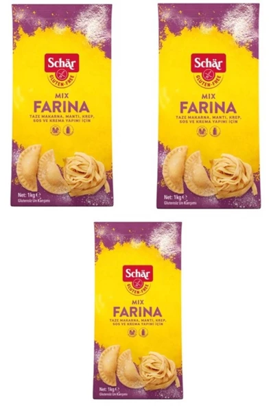 Schar Mix Farina Glutensiz 1000G Makarna Erişte Mantı Unu 3 Adet ürün görseli 1