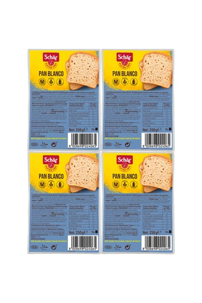 Schar Pan Blanco Glutensiz Beyaz Ekmek 250 gr (4 Adet) ürün görseli 1