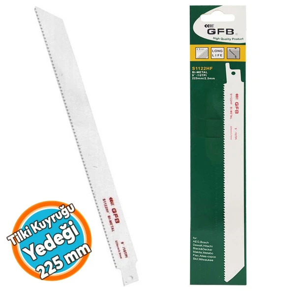 Gfb Tilki Kuyruğu Testere Yedeği S1122HF Metal Kesme 225 mm (1 Adet) ürün görseli 1