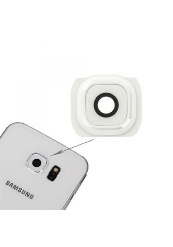 Samsung Uyumlu Galaxy  S6 G920F Kamera Camı Beyaz ürün görseli 1