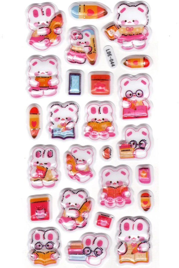 Sticker Kabartmalı Stiker Defter Planlayıcı Etiket (Lde044)-19x9cm - Çalışkan Tavşan ürün görseli 1