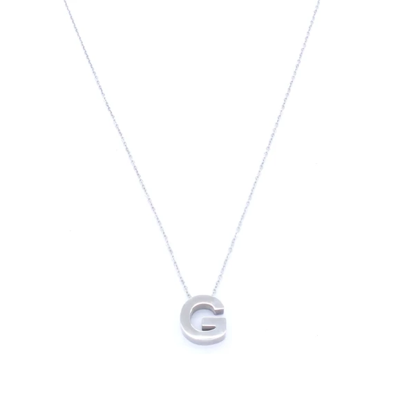 316L Çelik  G Harf Kolye 55 cm KLY-547 ürün görseli 1