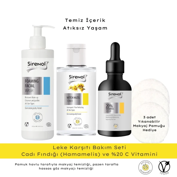 Sirenol Günlük Leke Bakım Seti (3 adet Ped Hediyelidir) 300 mL / 250 mL / 60 mL ürün görseli 1