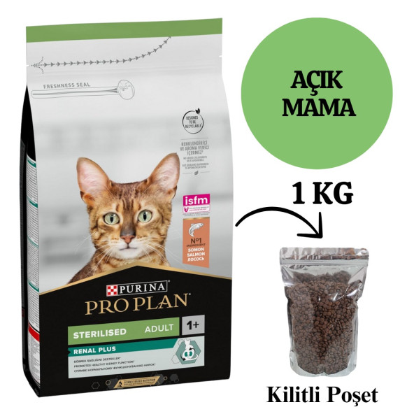 Pro Plan Sterilised Somonlu Kısırlaştırılmış 1 kg Yetişkin Kedi Maması - Açık Paket ürün görseli 1