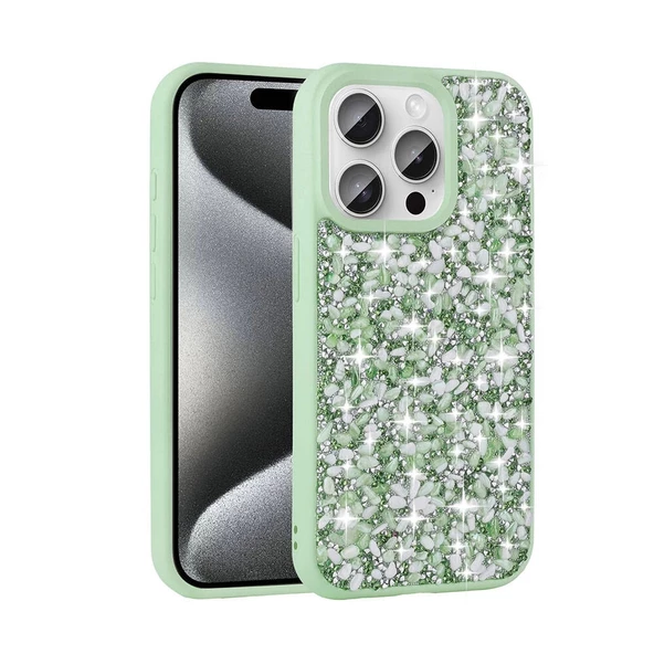 iPhone 15 Pro Max Uyumlu  Uyumlu KılıfParlak Taşlı Tasarım Linea Diamond Kapak ürün görseli 1