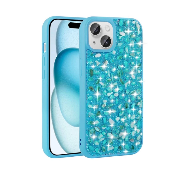 iPhone 15 Uyumlu  Uyumlu KılıfParlak Taşlı Tasarım Linea Diamond Kapak ürün görseli 1