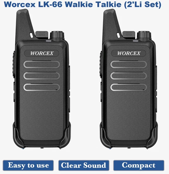 Worcex iFREQTECH LK-66 Açık Alan 15Km Mesafeli Pmr Telsiz (2'li Paket) ürün görseli 1