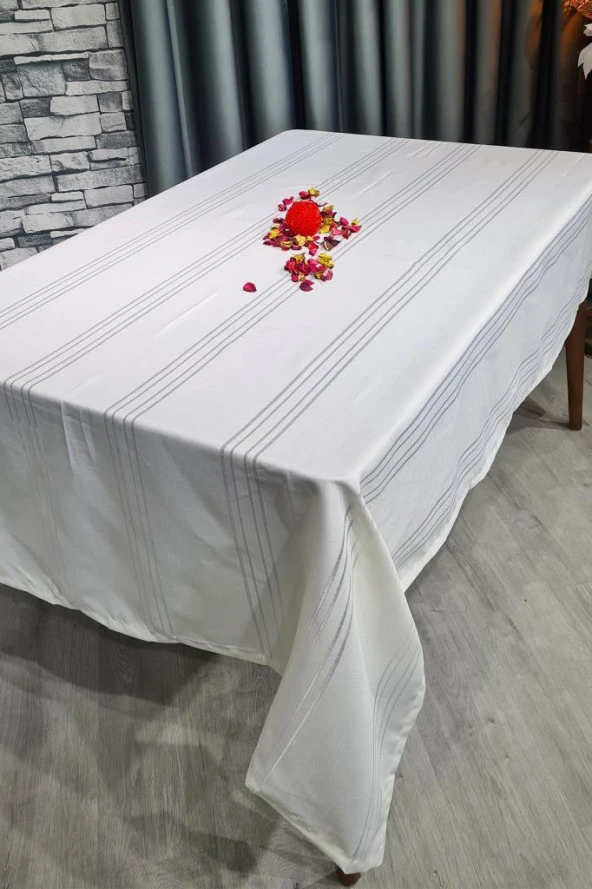Corvver Dertsiz Masa Örtüsü 155x220 Krem - Resim 2