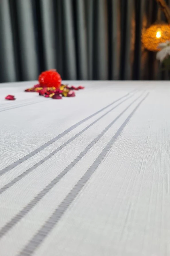 Corvver Dertsiz Masa Örtüsü 155x220 Krem - Resim 3