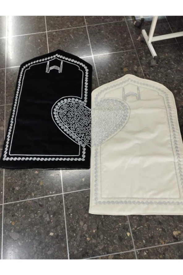 Çeyizdiyarı Sevgi Kadife 2'li Seccade Takımı Gümüş ürün görseli 1