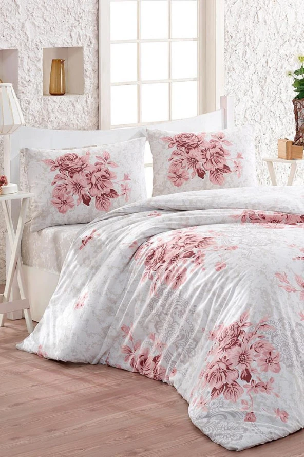 Taç Kristal Henna Light Collection Çift Kişilik Nevresim Takımı Pudra ürün görseli 1