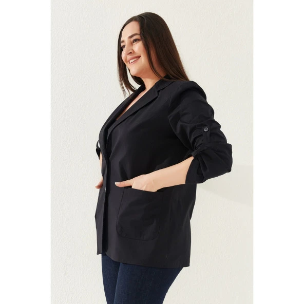 %100 Cotton Büyük Beden Ceket - Resim 3