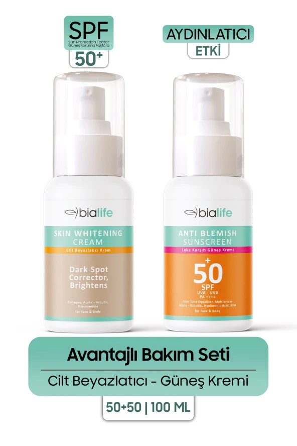Leke Karşıtı Güneş Kremi & Cilt Beyazlatıcı Krem - Bialife ürün görseli 1