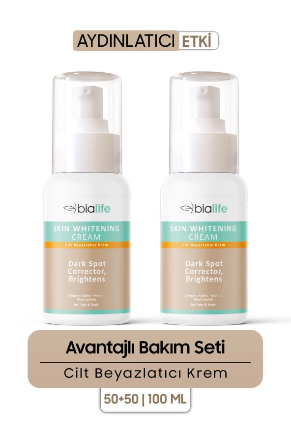 Cilt Beyazlatıcı Krem – Alpha Arbutin İhtivalı Ton Eşitleyici Krem 2'li SET - Bialife ürün görseli 1