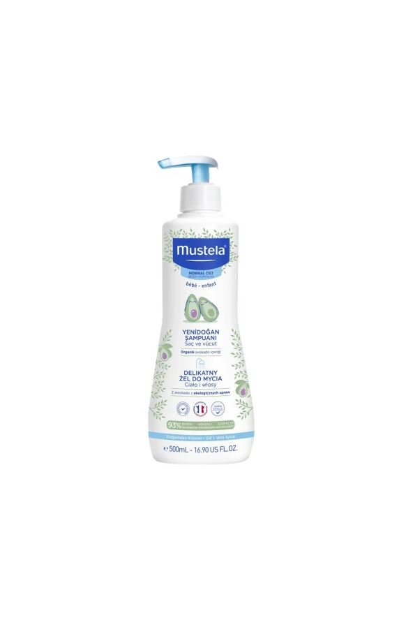 Mustela Gentle Cleansing (Dermo Cleansing) Yenidoğan Saç Vücut Şampuanı 500 ml ürün görseli 1