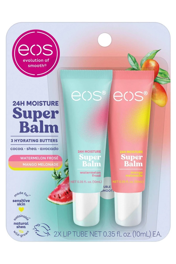 EOS Lip Balm Watermelon Frose + Mango Melonade 2'li Dudak Balsamı 2x10ML ürün görseli 1