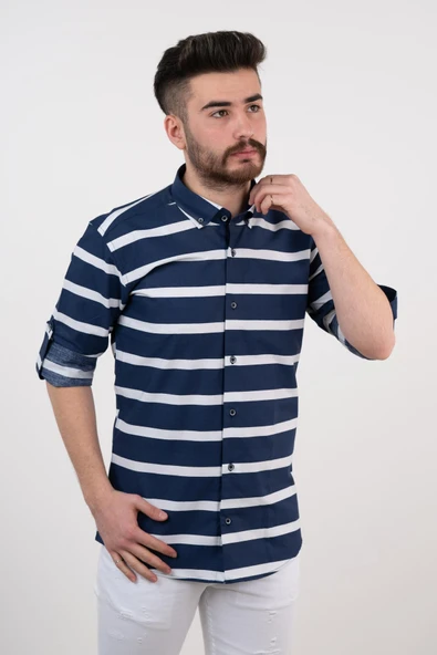 BİCAN ÇİZGİLİ GÖMLEK ürün görseli 1