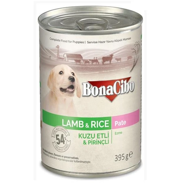 Bonacibo Ezme Kuzu Etli Pirinçli Yaş Yavru Köpek Maması 395 GR ürün görseli 1