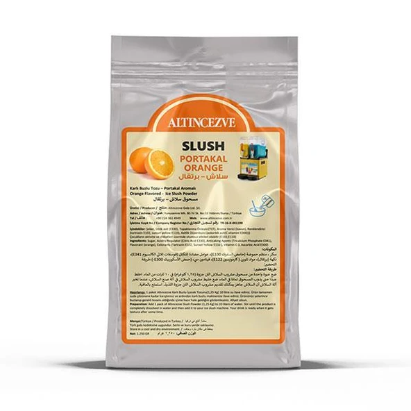 Altıncezve Ice Slush Karlı Buzlu Karlama Tozu | Portakal 1.250 Gr - 10 L x 10 Adet ürün görseli 1