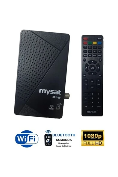 MYSAT M1-W Youtube, Wifi Full Hd + Bluetooth Kumanda Dijital Uydu Alıcı ürün görseli 1