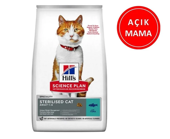 Hills Sterilised Kısırlaştırılmış Ton Balıklı Kedi Maması 1 Kg AÇIK ürün görseli 1