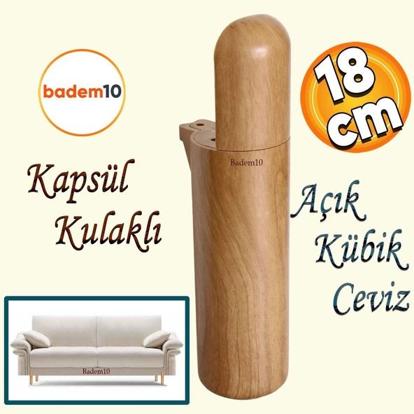 Kapsül Bohem Mobilya Kanepe Tv Ünitesi Koltuk Ayağı Konsol Ayakları Ahşap Desenli Kahverengi 18 Cm ürün görseli 1