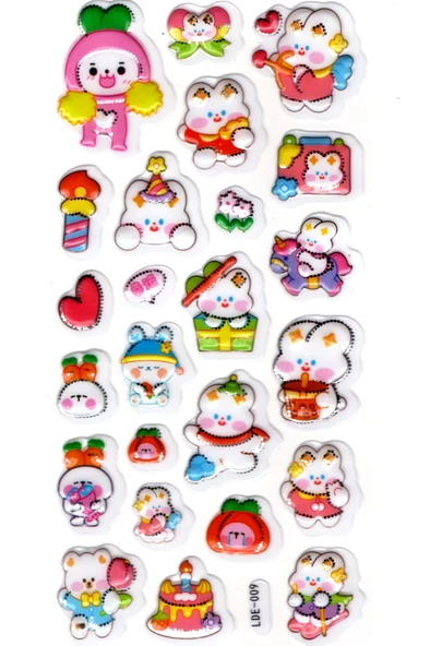 Sticker Kabartmalı Stiker Defter Planlayıcı Etiket (Lde009)-19x9cm - Tavşan Partisi ürün görseli 1