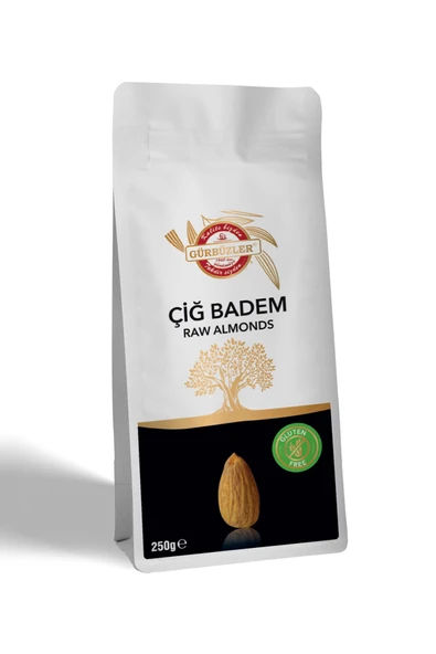 GÜRBÜZLER Glutensiz Badem Çiğ 250 gram ürün görseli 1