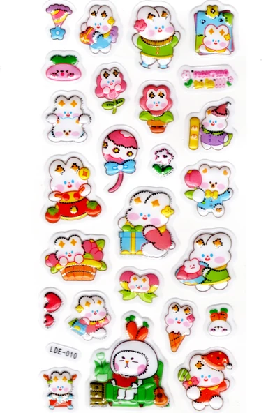 Sticker Kabartmalı Stiker Defter Planlayıcı Etiket (Lde010)-19x9cm - Tavşan Partisi ürün görseli 1
