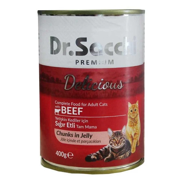 Dr.Sacchi Konserve Sığır Etli Kedi Konservesi 400gr ürün görseli 1