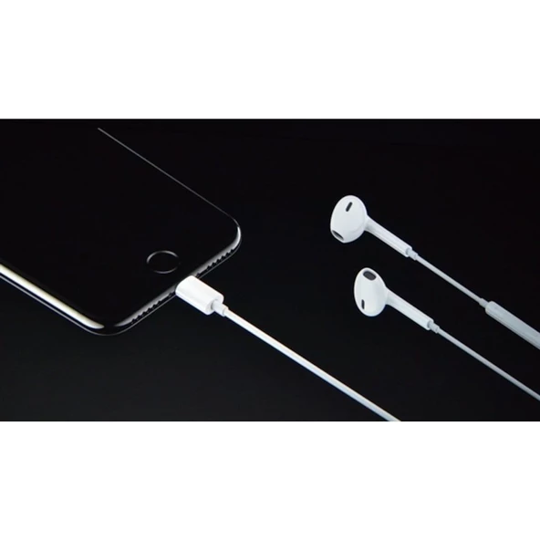 iPhone için Kablolu Bluetooth Kulaklık, Lightning Mikrofonlu - Resim 4