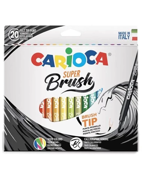 Carioca Süper Brush Fırça Uçlu Keçeli Kalem 20 Renk ürün görseli 1