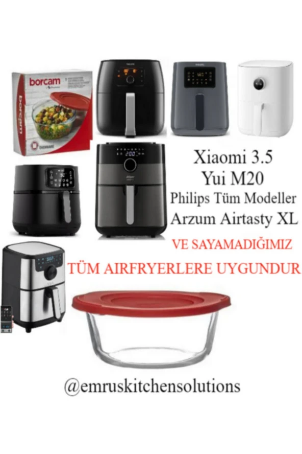 Airfryer Için Borcam Xiaomiairfryer3,5l Philips Airfryer4,1/7.3 Xxl Tefal Easyfry Arzumairtasty Xl ürün görseli 1