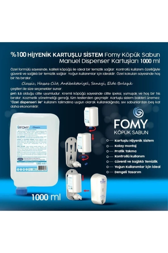 Fomy Standart Classic Köpük Sabun 1000 Ml - Resim 2