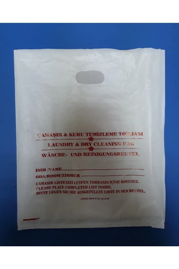cengizgrup Otel Kirli Çamaşır Poşeti Torbası Laundry Bag Hijyen Torbası Kuru Temizleme Torbası 1000 adet ürün görseli 1