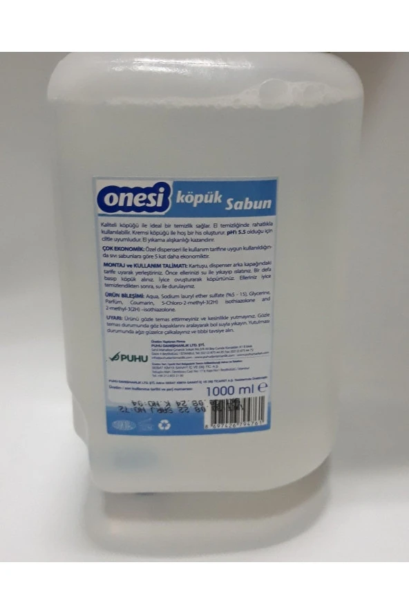 Onesi Köpük Sabun 1000 ml 12 Adet - Resim 3