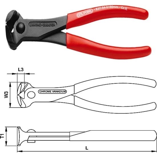 Ceta Form 180MM E37-54-0180 Tepe Keski - Resim 2