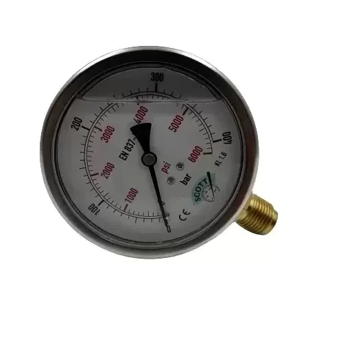 Manometre Gliserinli Alttan Çıkışlı Q100 - 0 - 400 Bar 1/2 ürün görseli 1
