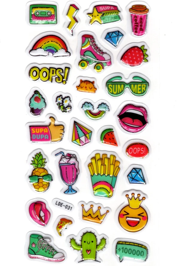 Sticker Kabartmalı Stiker Defter Planlayıcı Etiket (Lde031)-19x9cm - Yaz Summer ürün görseli 1