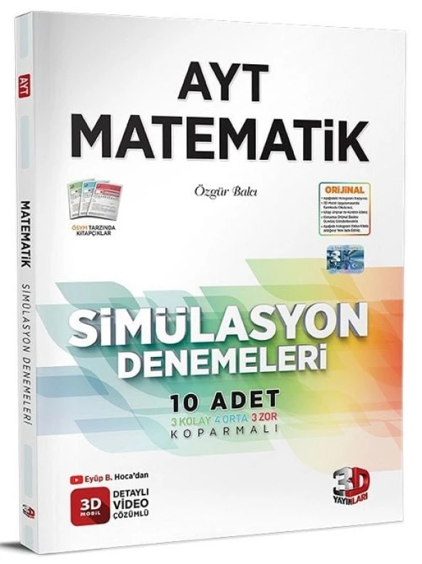 3D Yayınları YKS AYT Matematik Simülasyon 10 Deneme 3D Yayınları ürün görseli 1