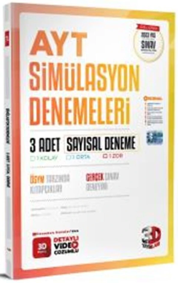 3D Yayınları AYT Sayısal 3 lü Simülasyon Genel Deneme ürün görseli 1