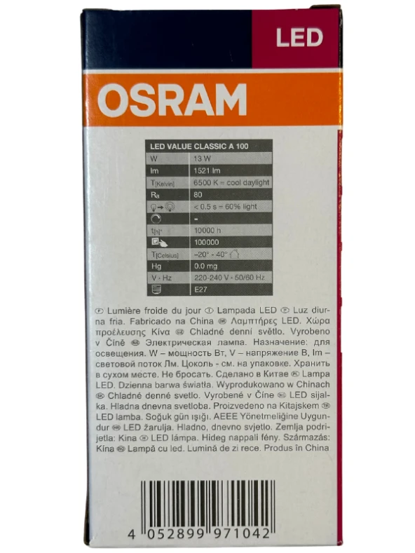 Osram 13W (100W) 6500K (Beyaz Işık) E27 Duylu Led Ampul - Resim 3
