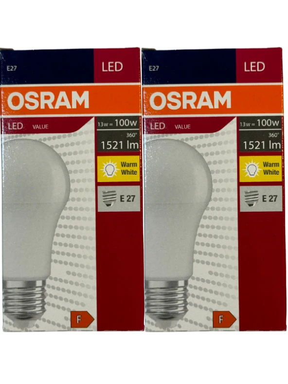Osram 13W (100W) 2700K (Sarı Işık) E27 Duylu Led Ampul (2 Adet) ürün görseli 1