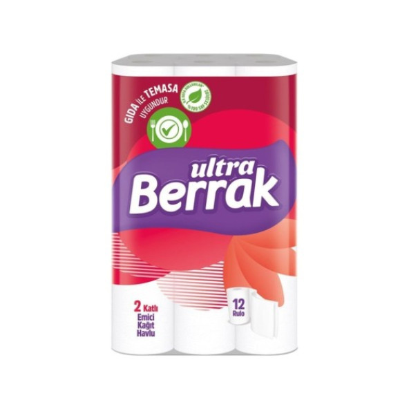 Berrak Kağıt Havlu 2 Katlı 12 Rulo ürün görseli 1
